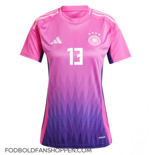 Tyskland Thomas Muller #13 Udebanetrøje Dame EM 2024 Kortærmet Tyskland Thomas Muller #13 Udebanetrøje Dame EM 2024 Kortærmet